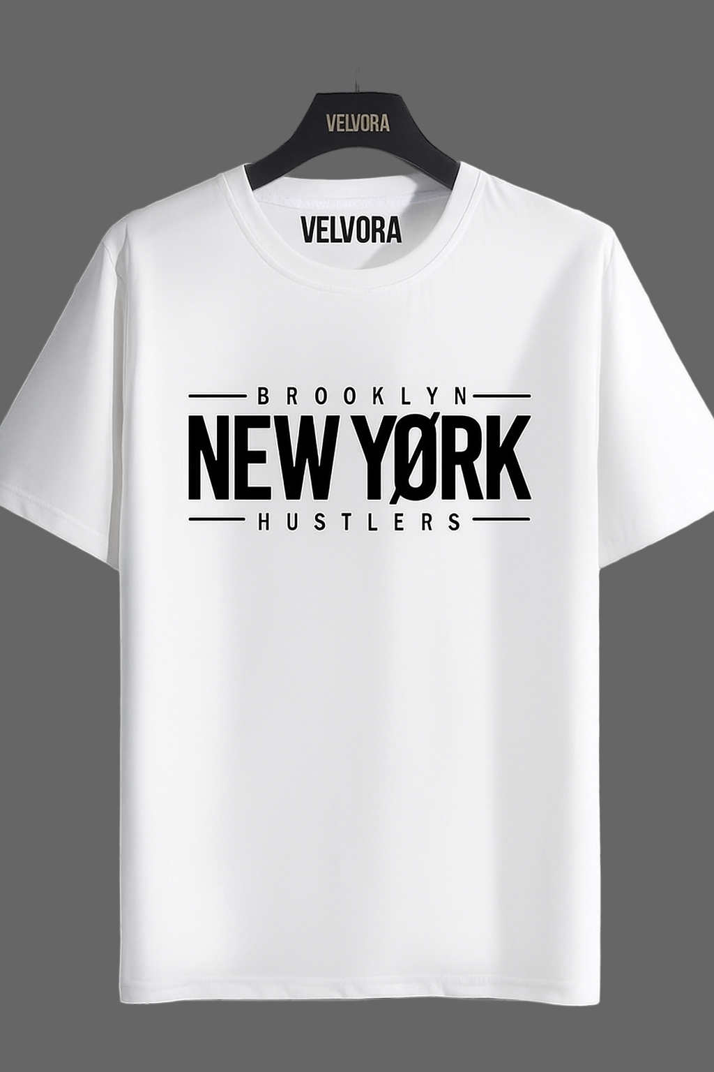 BROOKLYN NEW YORK HUSTLERS GRPHIC PRINT WHITE T-SHIRT